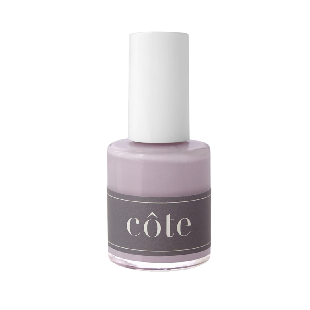 Bottle of purple nail polish brand Cote