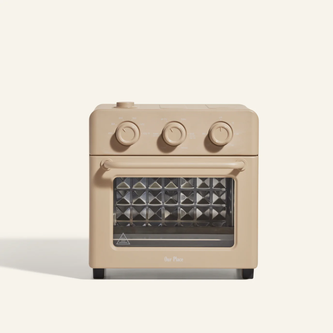 Tan colored toast over with 3 knobs